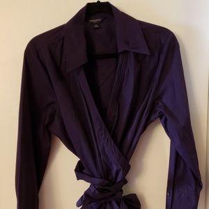 Banana Republic Wrap Shirt Purple XL